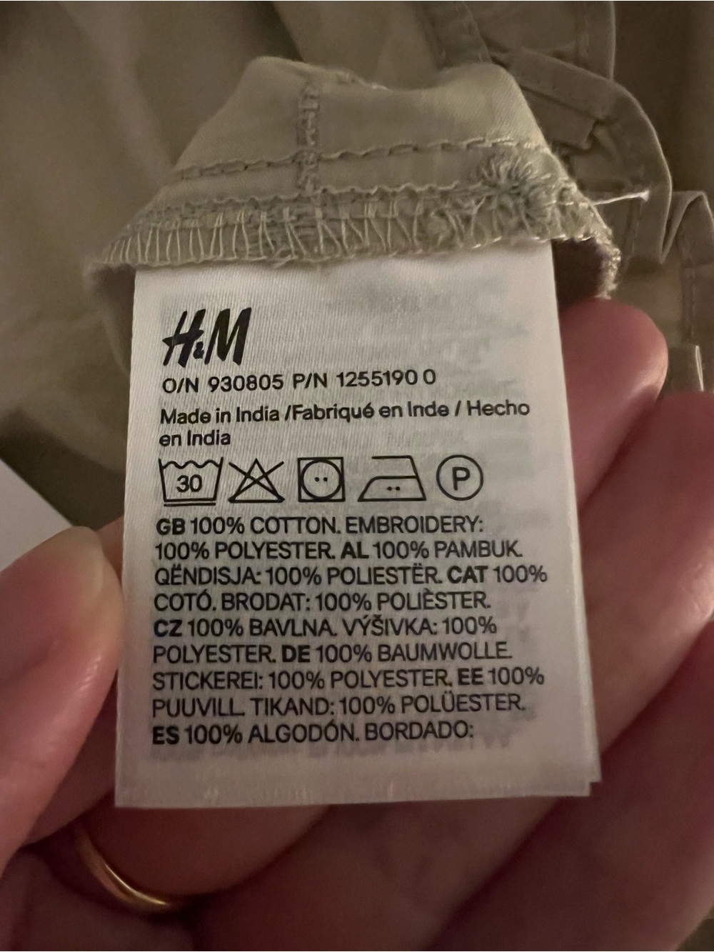 H&M Sage Green Eyelet Tie-Front Crop Blouse - Picture 7 of 7
